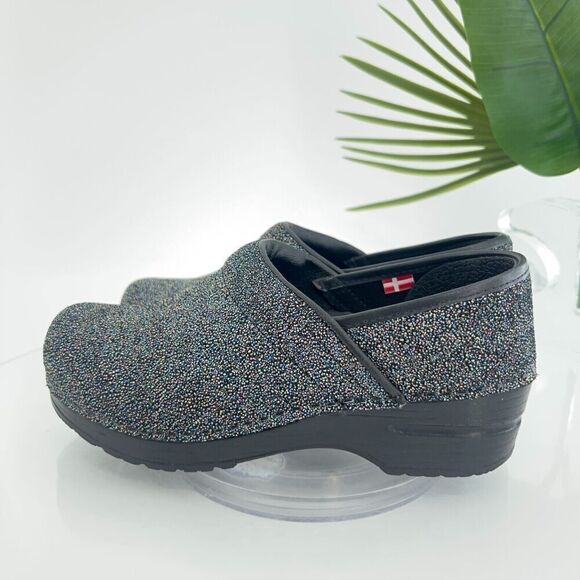 Sanita Pro Womens Clog Size 36 5 Textured Black Leather Work Nursing Shoe - Picture 5 of 14